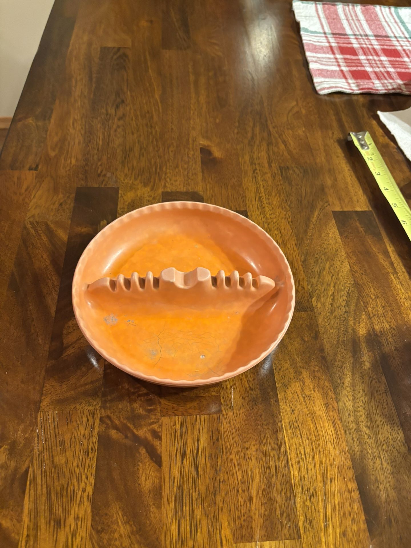 Ashtray Meline Orange mid century General Plastics Cookshire Vintage