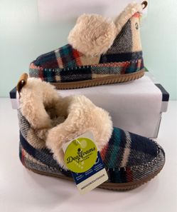 NEW Dearfoams Energy Return Indoor Outdoor Slippers Women's -Plaid - size 7
