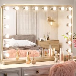New in box! Gold Makeup Vanity Mirror with Lights, Bluetooth Speaker and USB Charging Port