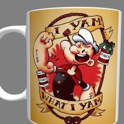 Popeye I Yam What I Yam Quote Mug Popeye Cartoon Mug