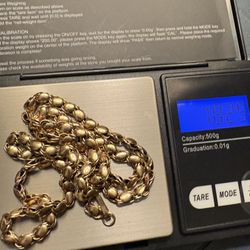 14k Solid Yellow Gold Chain 20 Inches Long 