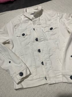 True Religion White Denim Jacket