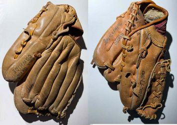 Two Reggie Jackson Vintage Baseball Gloves - Read!