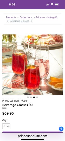 PRINCESS HERITAGE® Beverage Glasses (4)