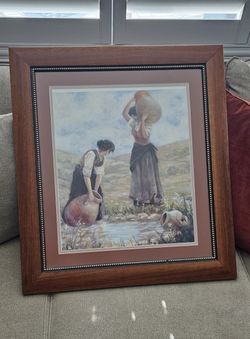 Women At The Well framed print
