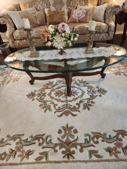 Beautiful glass and wood coffee table