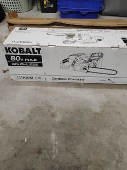 $125 Kobalt 80 volt Max brushless cordless chainsaw