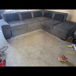 Sectional Couch With Ottoman Compartment On The Side. No Stage Pet Free.