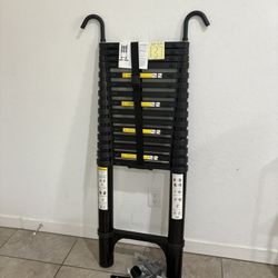 20.3 FT Telescoping Ladder with Hooks, Adjustable Multi-Purpose Collapsible Extension with Stabilizers & Wheels, Heavy Duty 330 lbs Max Capacity, Idea