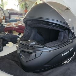 Matt BLACK Motorcycle Helmet- VOSS 