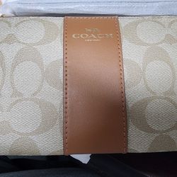 Signature Pattern Coach® Medium/Large Wristlet, Brand New
