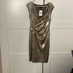 Women Gold Dress Size 10 NEW