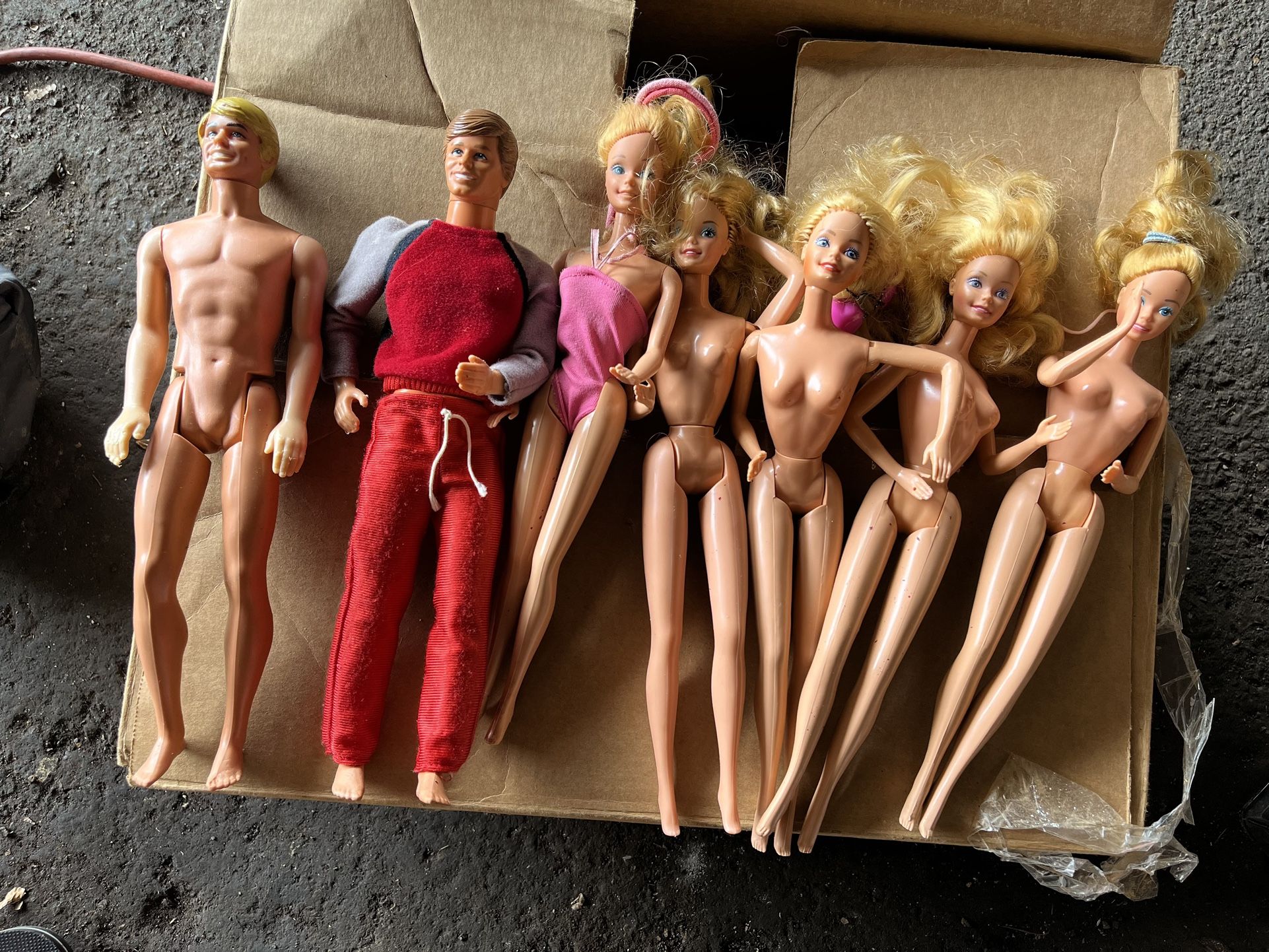 Vintage Barbie And Ken Dolls