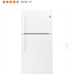 GE 19.2 Cu Ft. Top Freezer Refrigerator In White, 