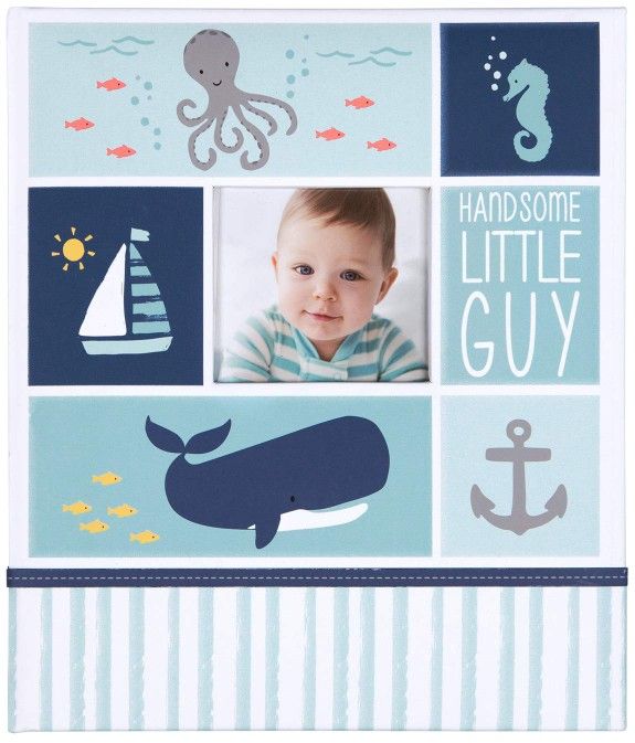 Carter’s Blue Nautical Baby Memory Book for Boys – First 5 Years Loose-Leaf Keepsake, 64 Pages