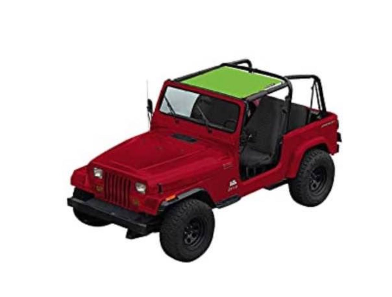 Brandnew Sun Shade for Jeep Wrangler TJ 1 Sunshade Top Front-Black Mesh Screen Cover UV Blocker with Grab Bag Storage Pouch-10 Years Lasting