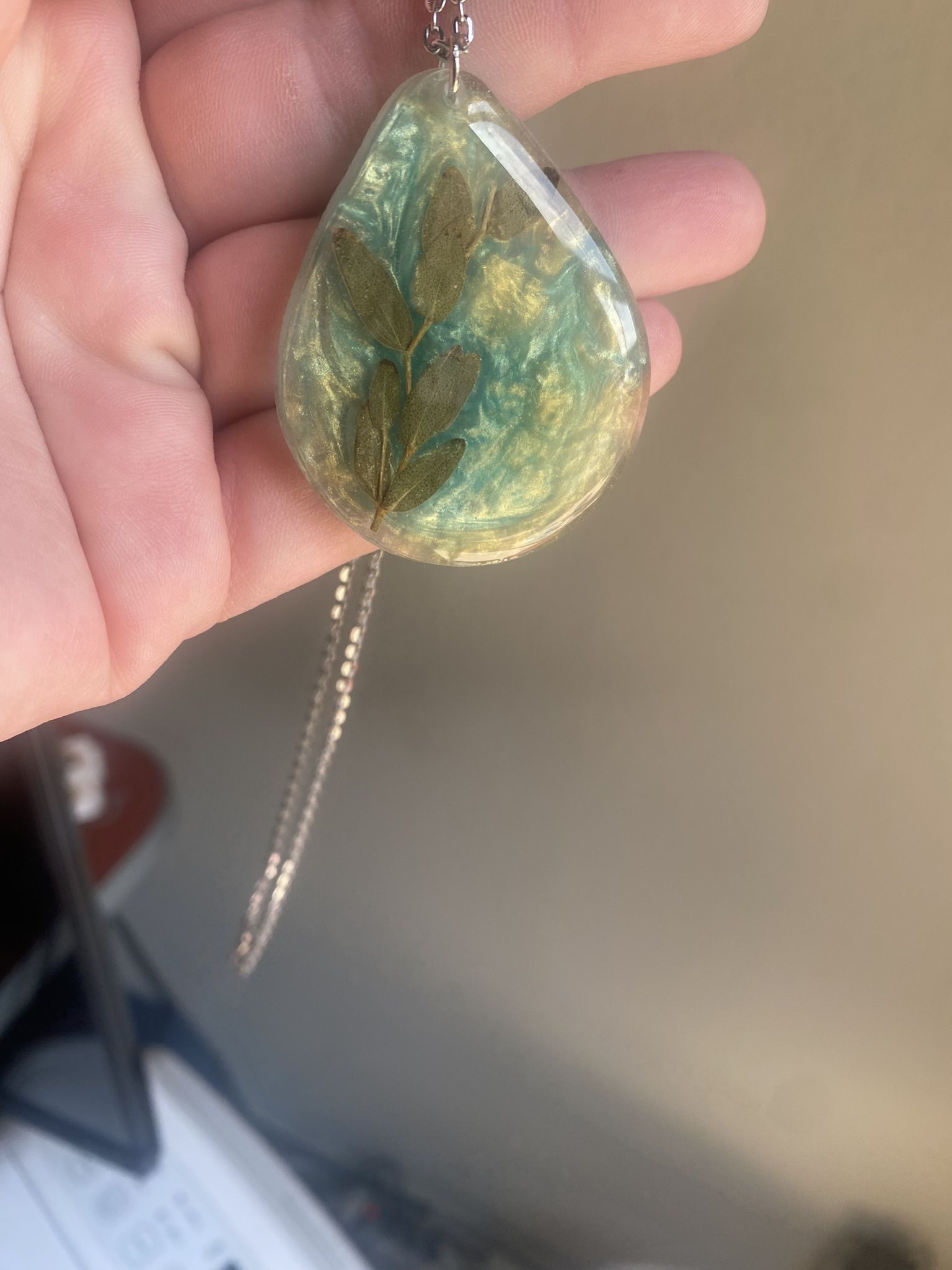 Epoxy Necklace sterling silver