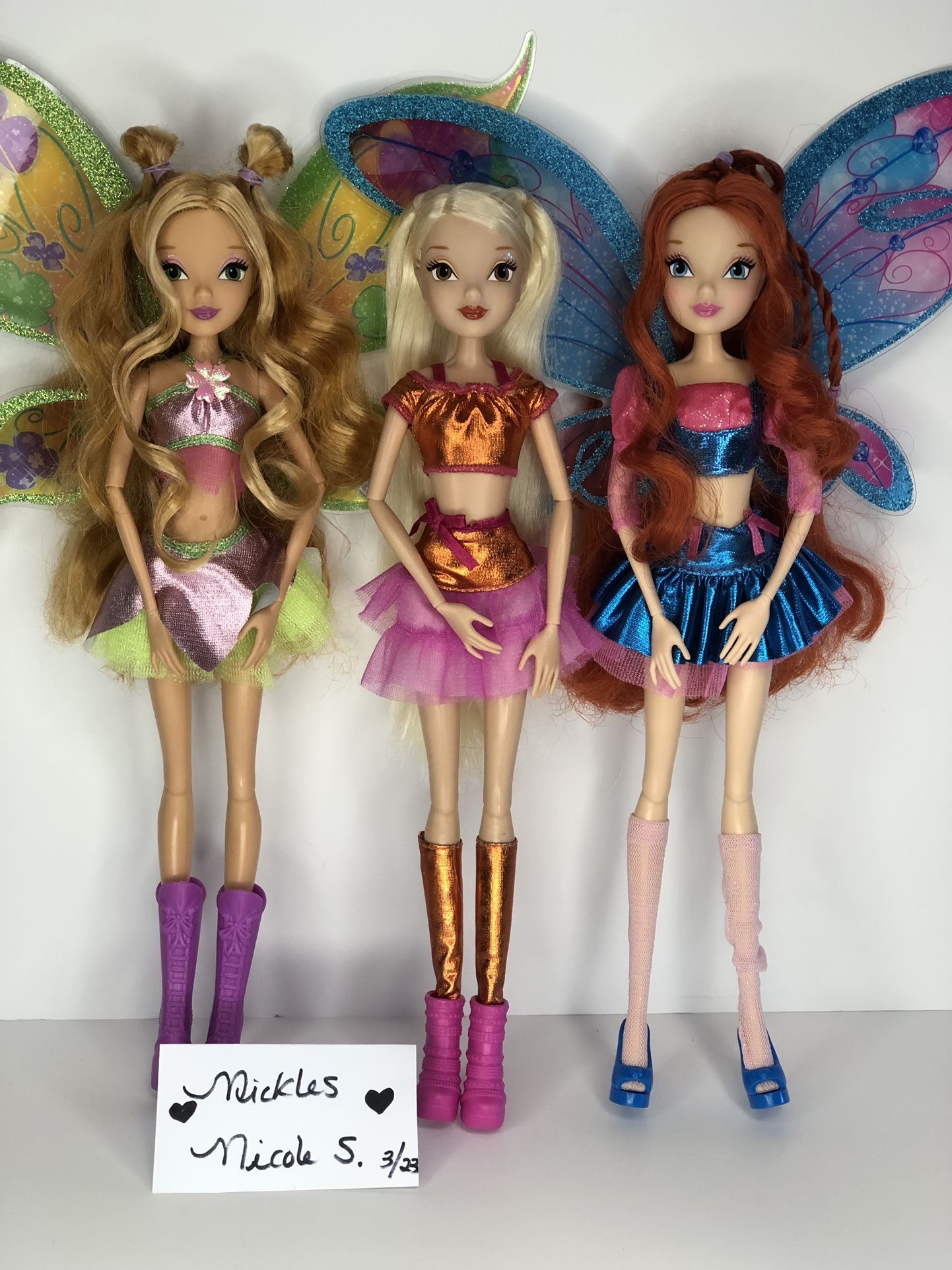 Winx Club Believix Lot of 3 Dolls-Bloom, Stella & Flora