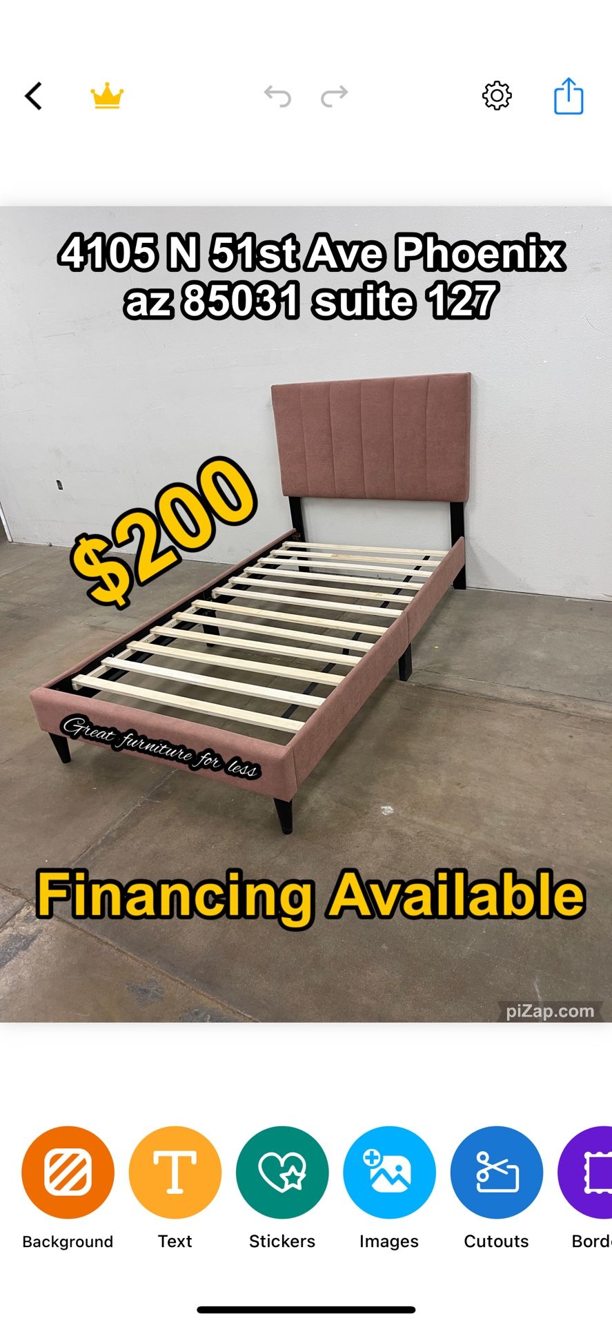 Twin Size Bed Frame Pink Brand New