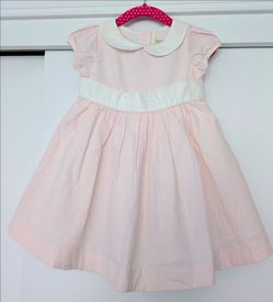 HOPE & HENRY Organic Cotton Seersucker Peter Pan Collar Dress  - 12-18 months - NWT