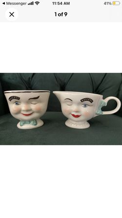 Baileys Irish Cream HIS HERS Winking Face YUM Cups Mug LTD Edition 1997 HTF Pair