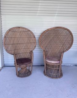 Pair Vintage Peacock Chairs