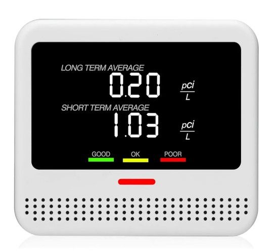 WGRLIT Digital Radon Detector - User-Friendly Desktop Device with HD LCD Display, 2-3 Years of Battery Life on 6-Hour Charge, 10-Year Sensor Lifespan,
