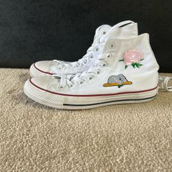 Custom White Converse Women’s 8.5