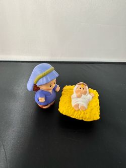 Fisher Price Little People Christmas Nativity Mary and Baby Jesus