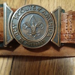 Vintage Boy Scouts Of America  Leather Belt
