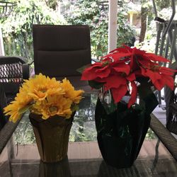 Outdoor Faux Decorative Flowers 12” Tall