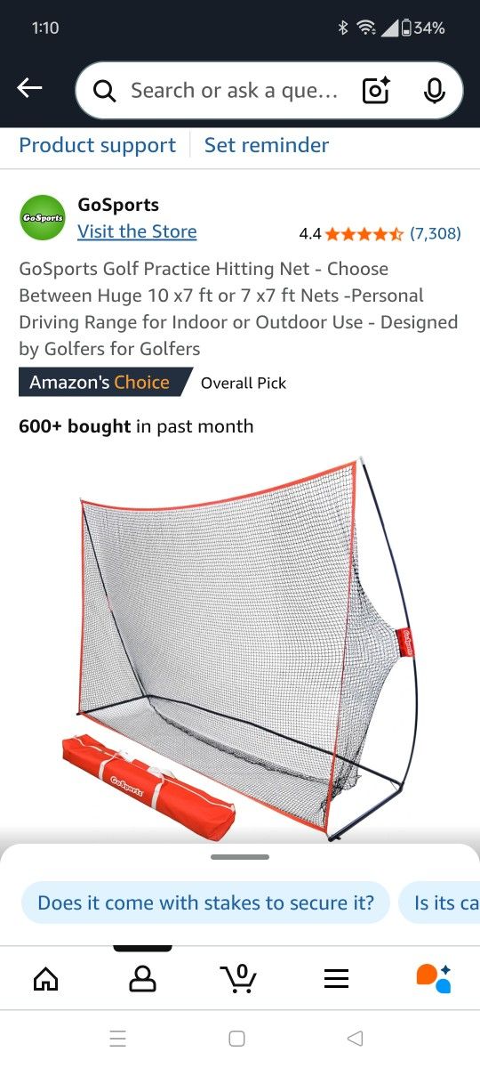 Practice golf net