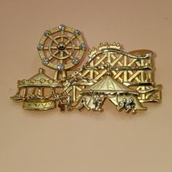 Vintage Carnival Brooch, Ferris Wheel moves