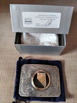 Collectible Bohlin Nevada silver and gold belt buckle.