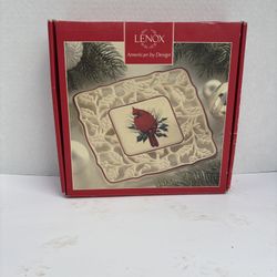 Lenox WINTER GREETINGS Pierced Square Trivet Cardinal Holiday