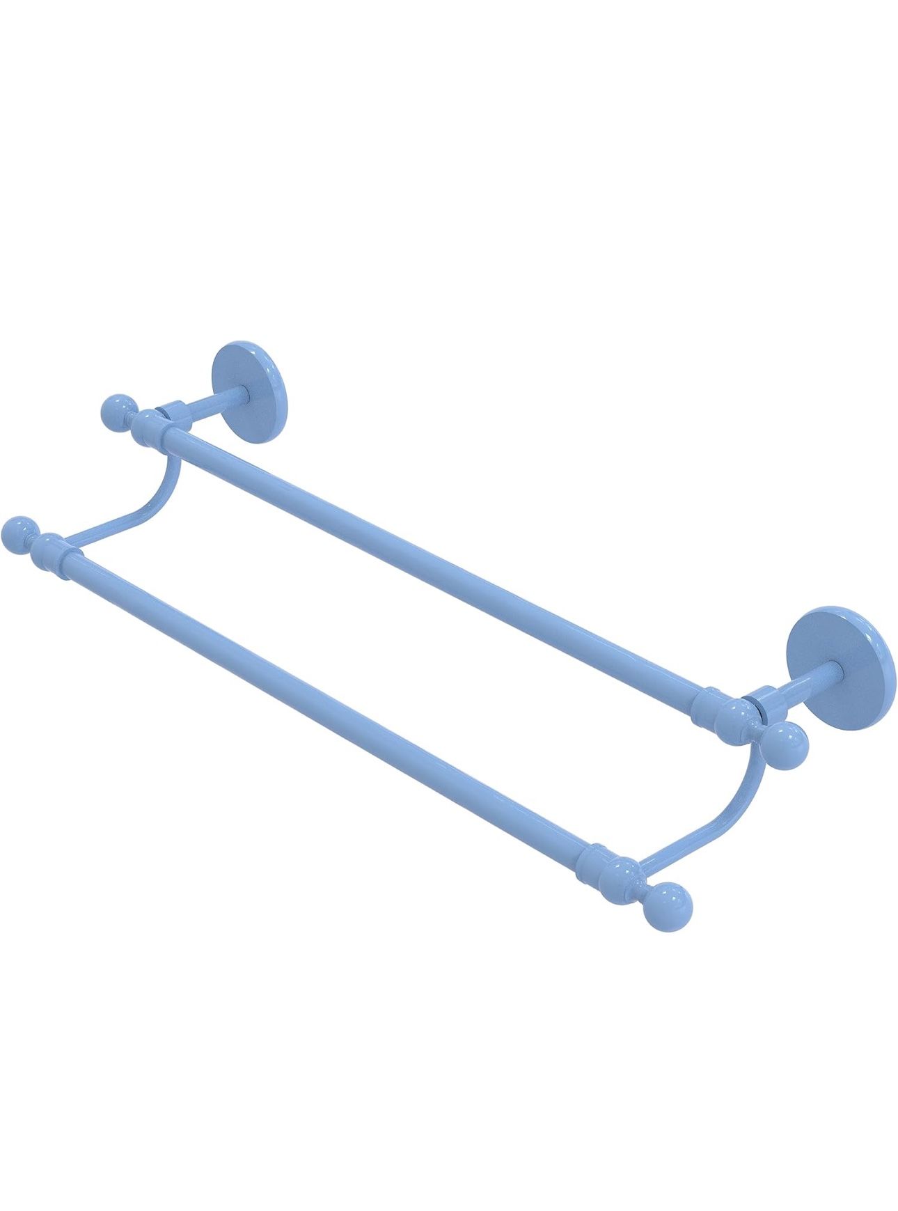 Allied Brass 1072/36-FTB Skyline Collection 36 Inch Double Towel Bar, Flat Troll Blue light blue finish