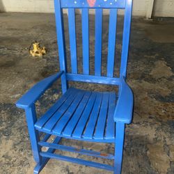 Wooden Blue Rocking Chair 
