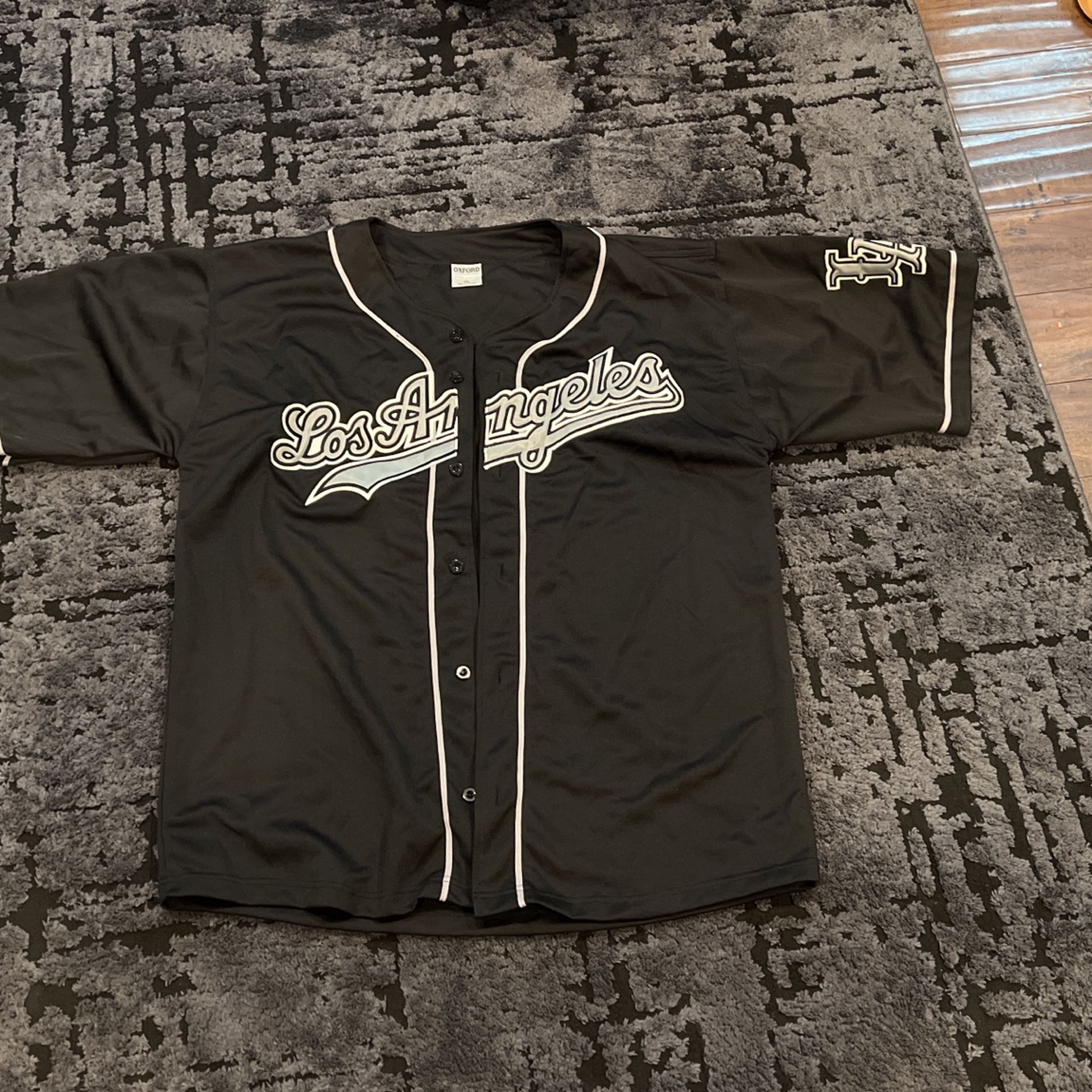 Vintage Champion Los Angeles Baseball Jersey Soft XXL Black