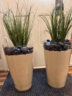 Large crate and barrel glass vases