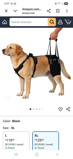 FurWell Dog Hip Brace for Hip Dysplasia & Arthritis - Adjustable Support Wrap with Removable Pads, Lifting Handle & Stabilizing Straps for Large Mediu