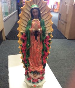 Statue Virgin Of Guadalupe. 18” tall Plaster
