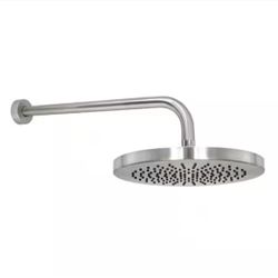 MODONA 1-Spray 10 in. Single Wall Mount Waterfall Fixed Rain Shower Head in Satin Nickel