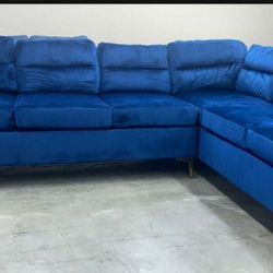 Vogue Blue Velvet Sectional Happy Homes /Couch 879