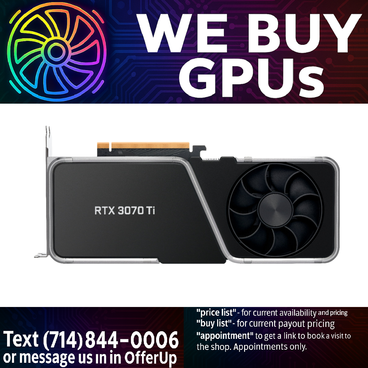 NVIDIA GeForce RTX 3070 Ti Founders Edition - Professionally Refurbished - 3 Month Warranty - Local Business - Fixed Price