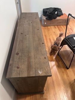 Rustic Farmhouse TV Stand / Media Console with Sliding Barn Doors – 64”