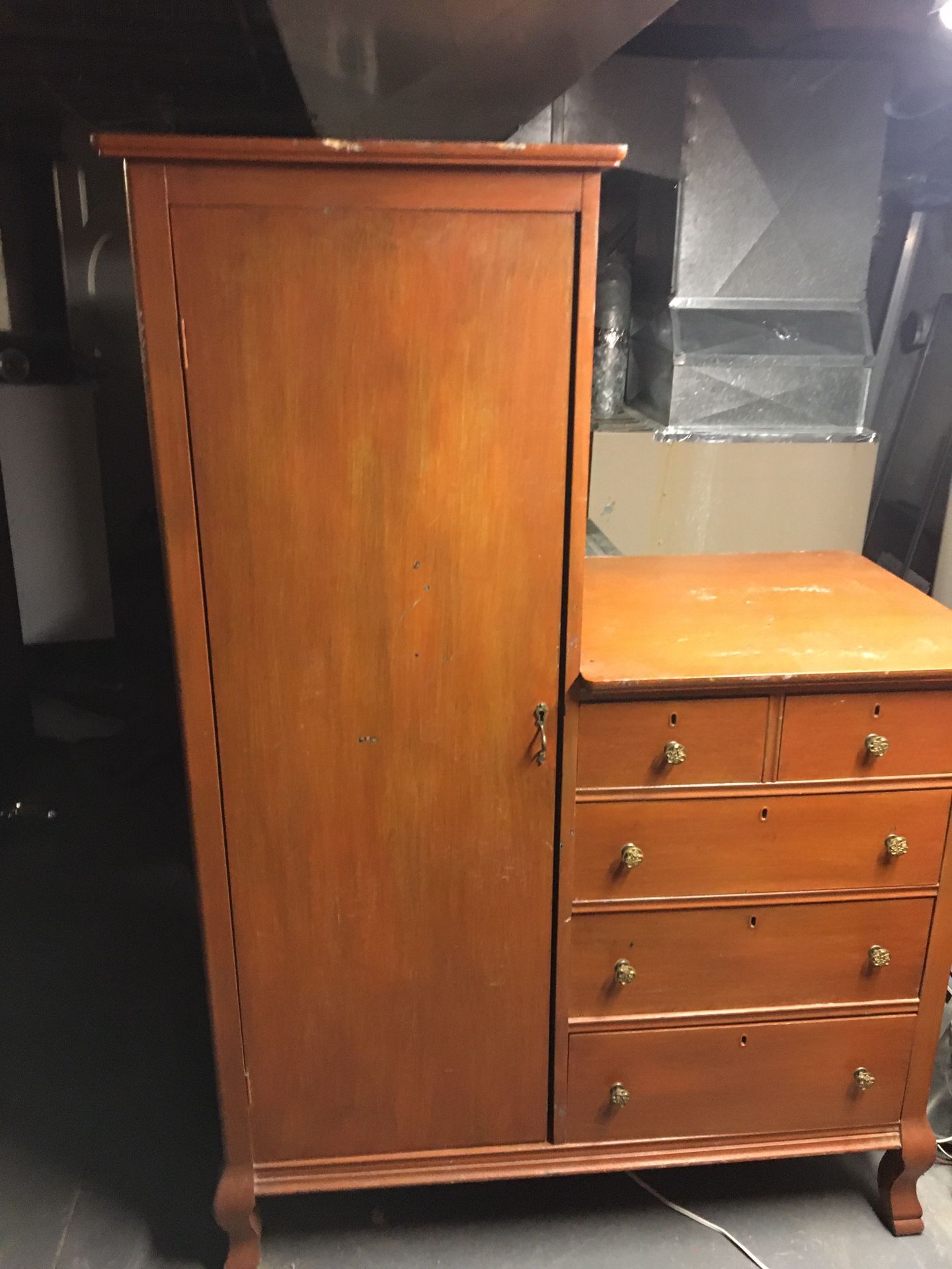 Antique Chifforobe Dresser Still Has the skeleton key