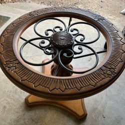 Large Round Glass dining Table 