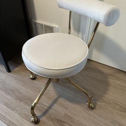 White Velvet Desk Chair