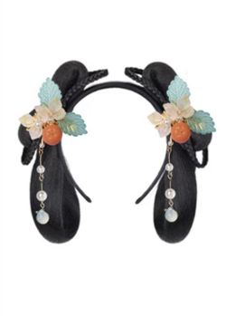 3pcs Kids Chinese Princess Cosplay Wig Ancient Girls Hair Bun Chignon Hair Extension Hanfu Wig 