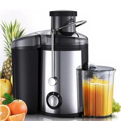 800W Juice Extractor With 3 Speeds, Easy To Use/Clean,  Anti-drip, Silver 